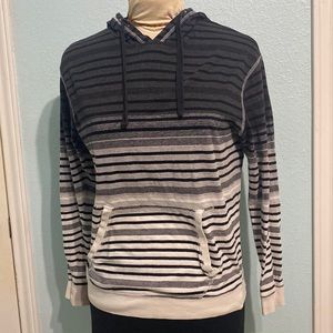 Straight Faded striped  black/ white hoodie size M
